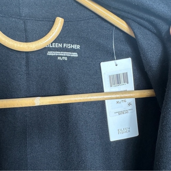 Eileen Fisher 100% wool shawl high collar thin jacket - Picture 10 of 14